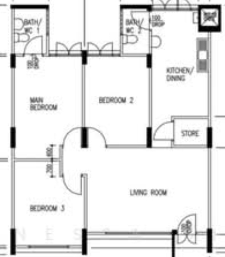 Corner HDB unit at 207 Serangoon Central with bright living and dining hall — image 10