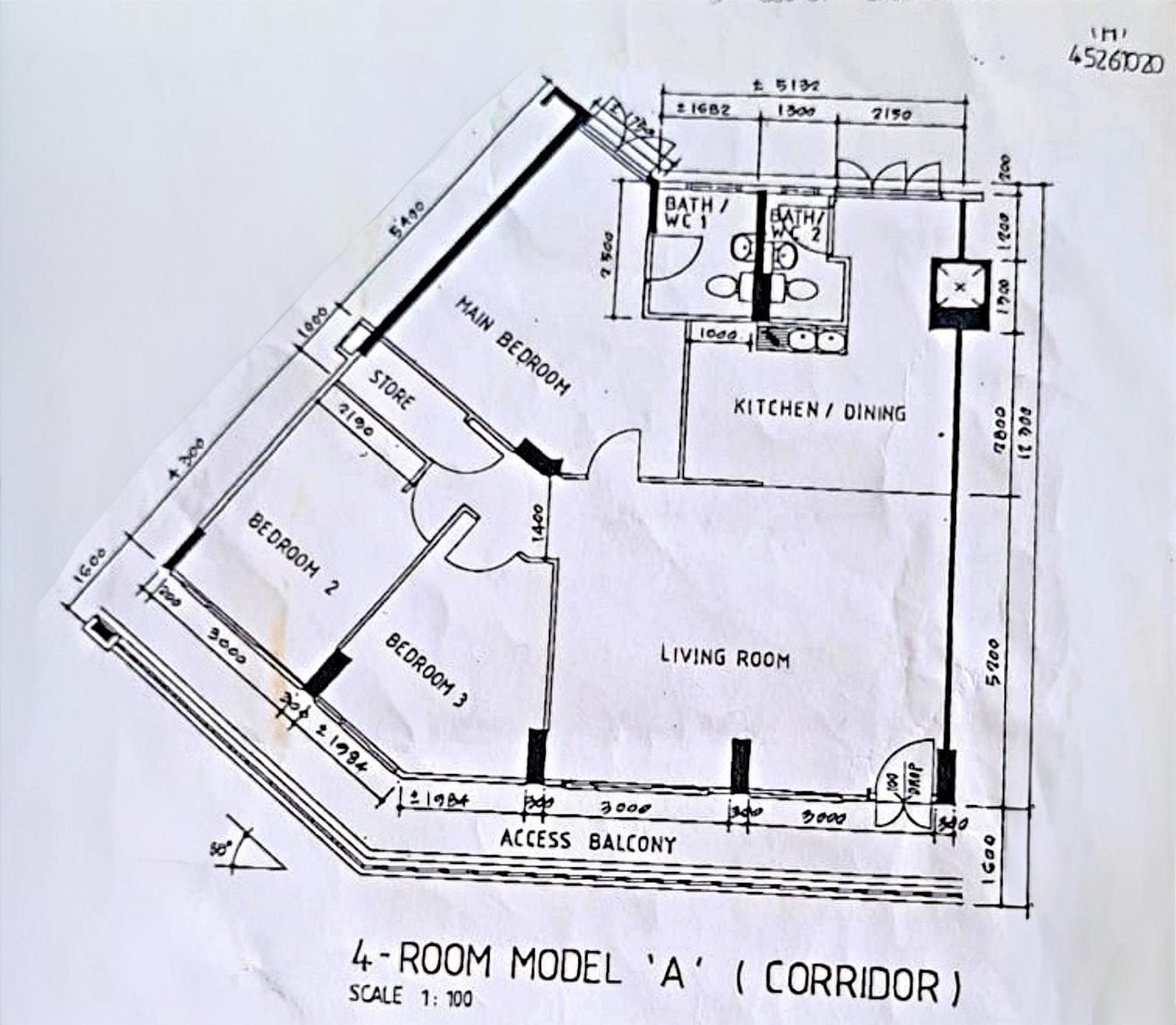 Bright 4A model HDB resale flat at 542 Hougang Avenue 8 with greenery view
